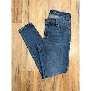 Old Navy Super Skinny Jeans Mid Rise Dark Wash Stretch Size 0‎ Regular